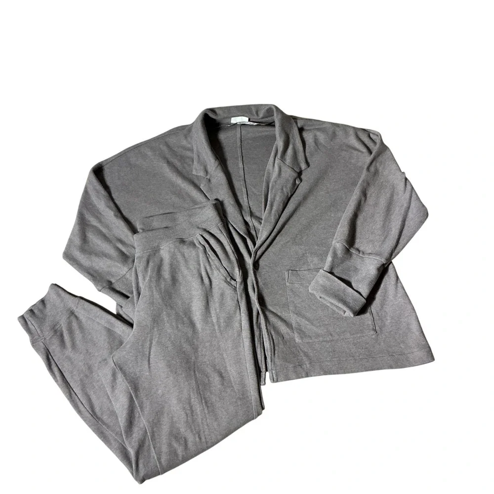 Pact Organic Cotton Lounge Set Blazer Cardigan Joggers S/M 2 Piece Set‎